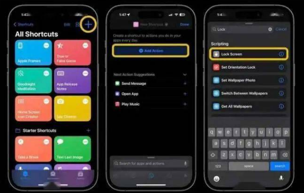 任城苹果14锁屏维修店分享iPhone14升级iOS16.4后如何创建锁屏快捷方式 
